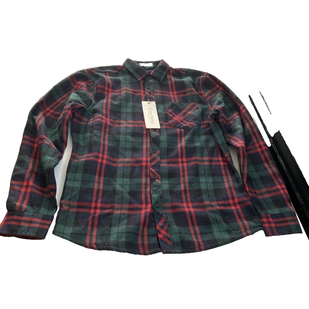 Chou Yatou mens Flannel shirt Long Sleeve Small